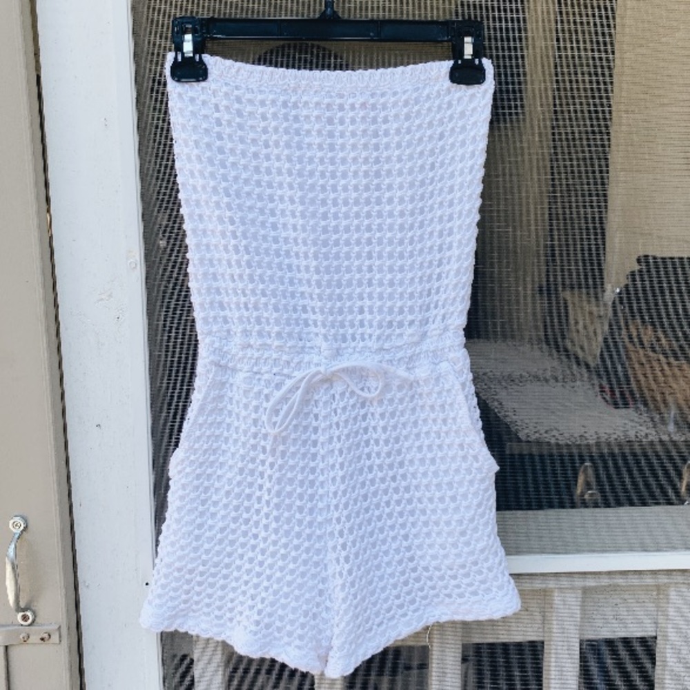 White Waffle Knit Romper
